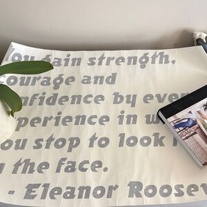 Eleanor Roosevelt look fear in the face Inspirational Quote black vinyl wall art